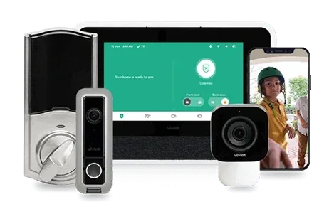 Smart home security devices and control panel.